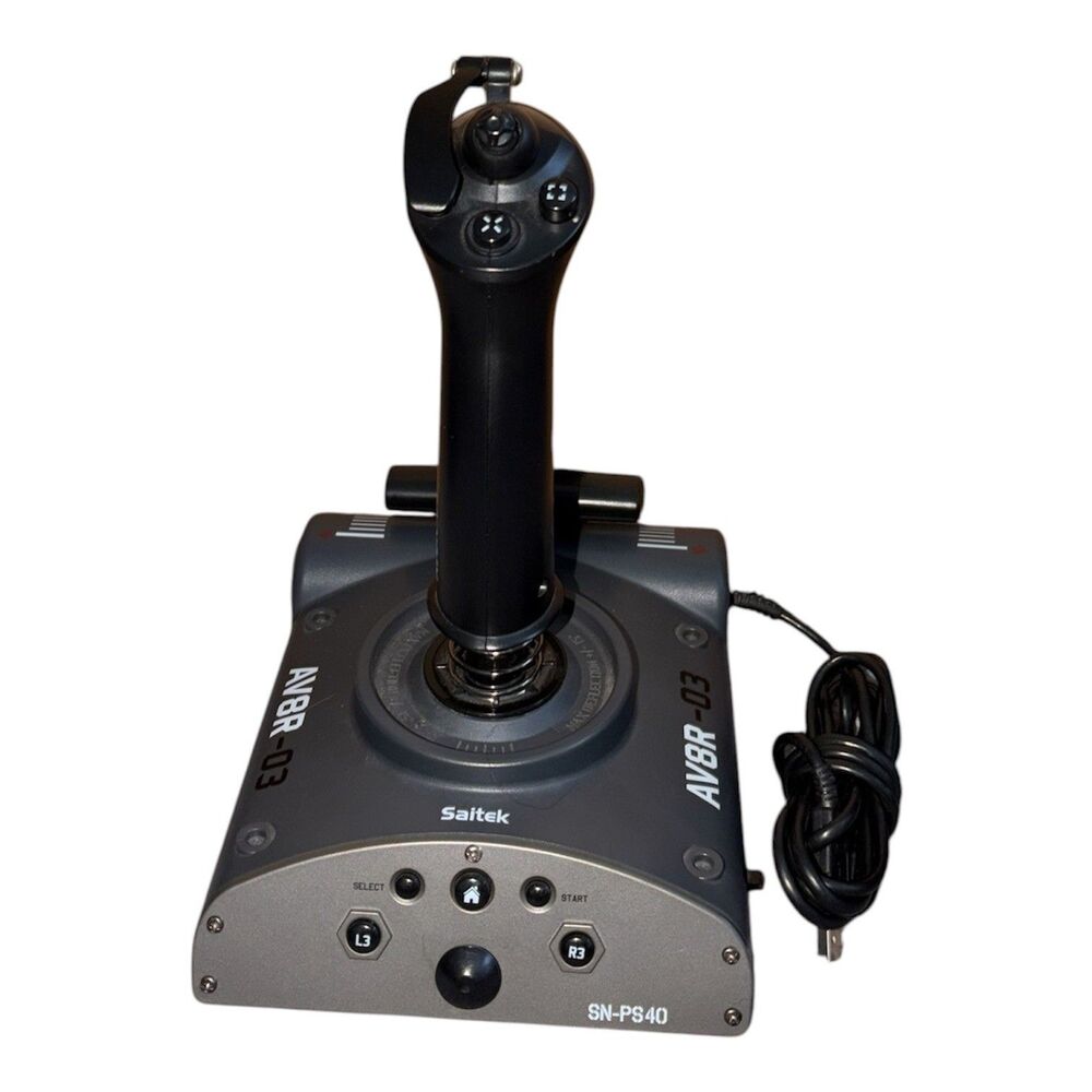 Saitek AV8R-03 Aviator Flight Stick SN-PS40 for Playstation 3/PC USB Tested